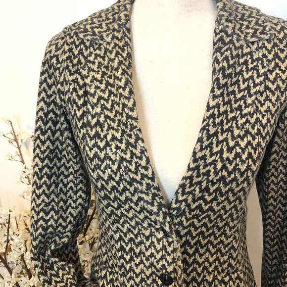 Hurley Casual Blazer Chevron Print Black & Tan - Picture 5 of 8
